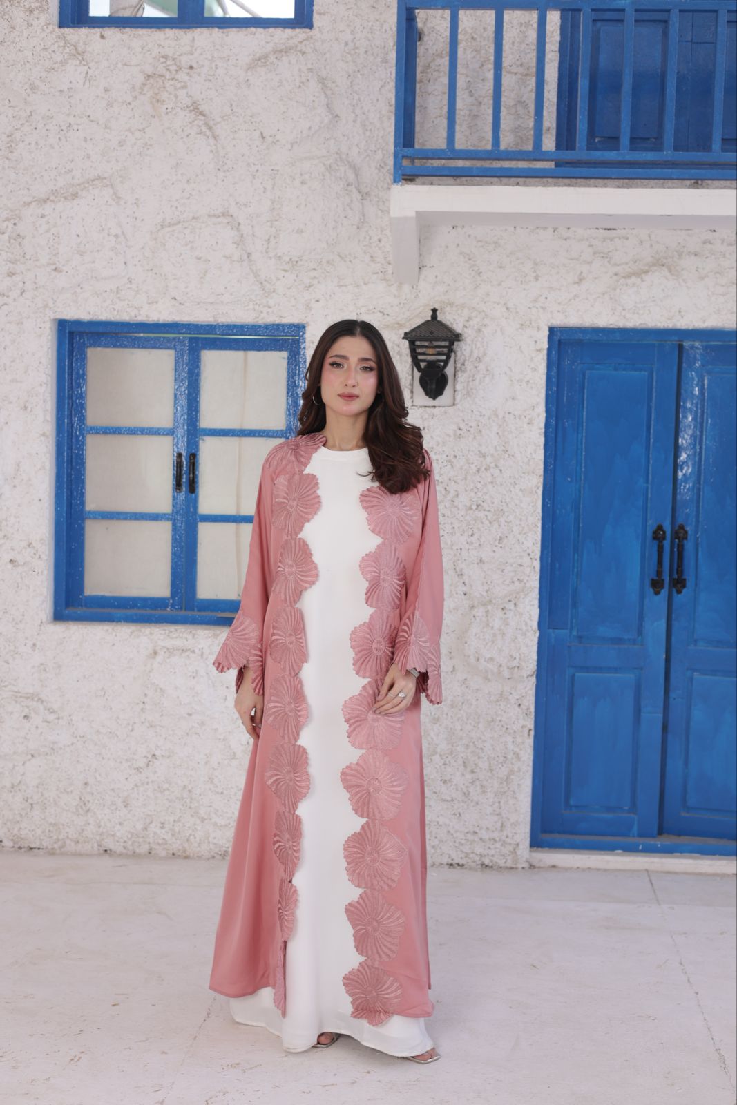 Pink Flower Abaya
