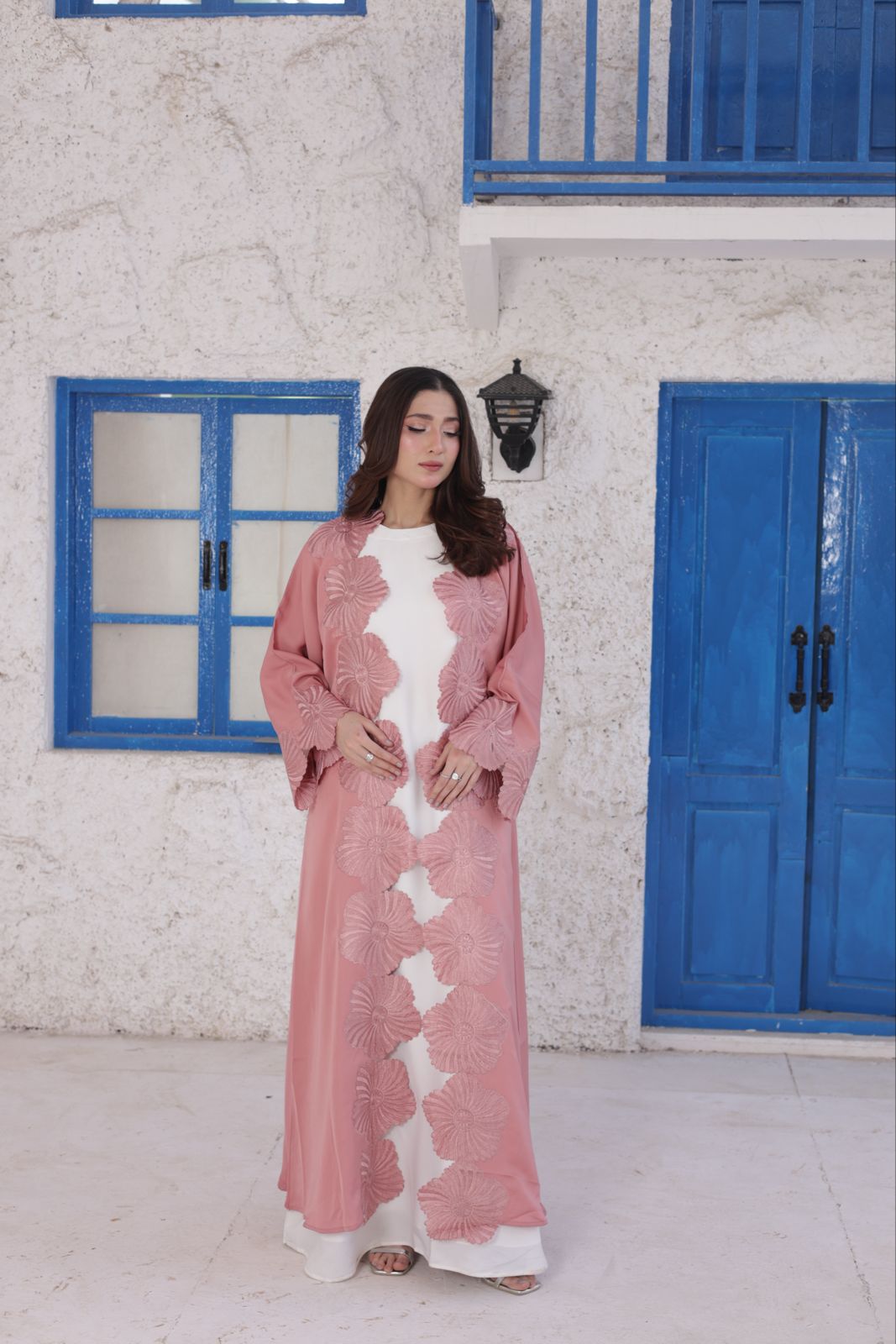 Pink Flower Abaya