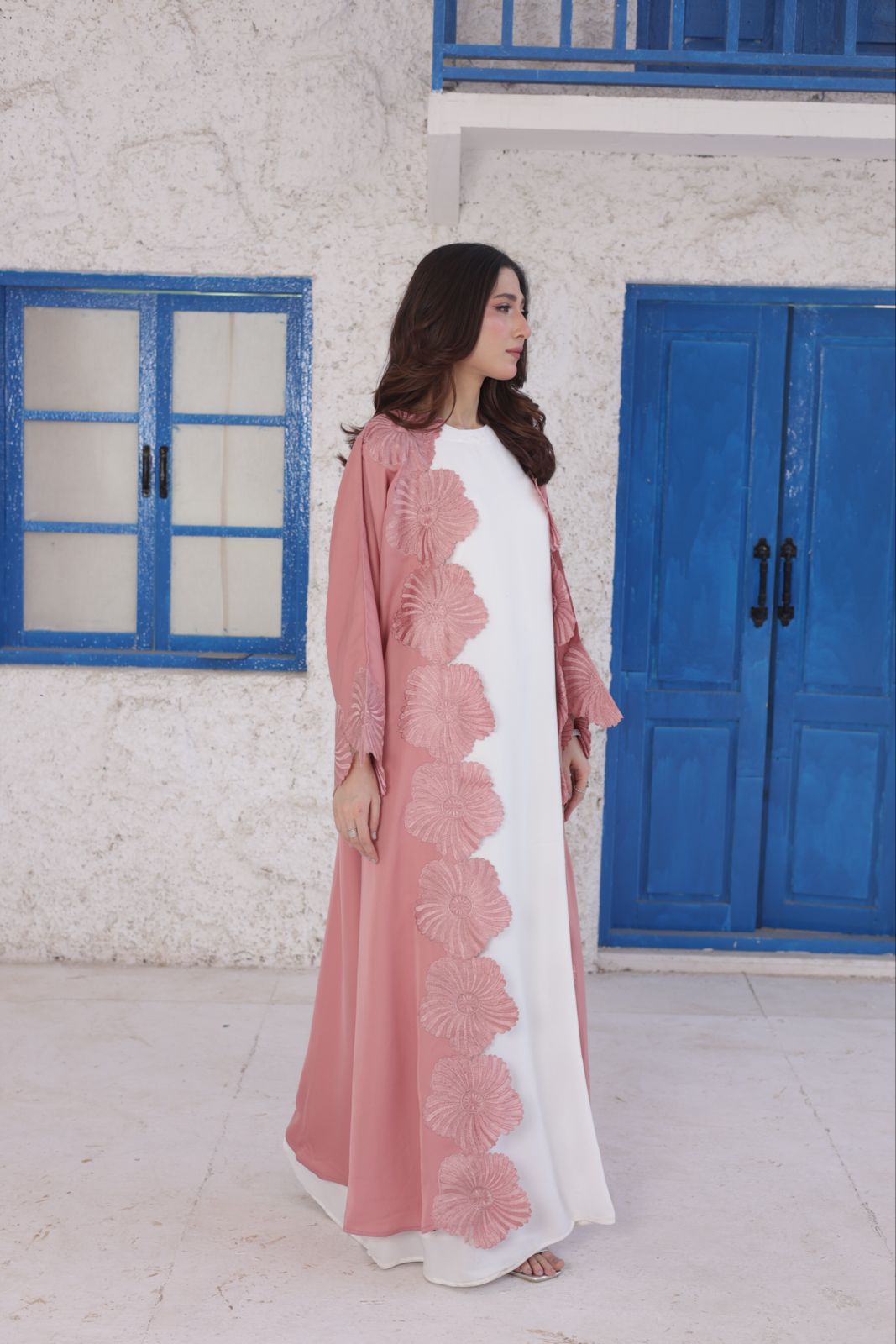 Pink Flower Abaya