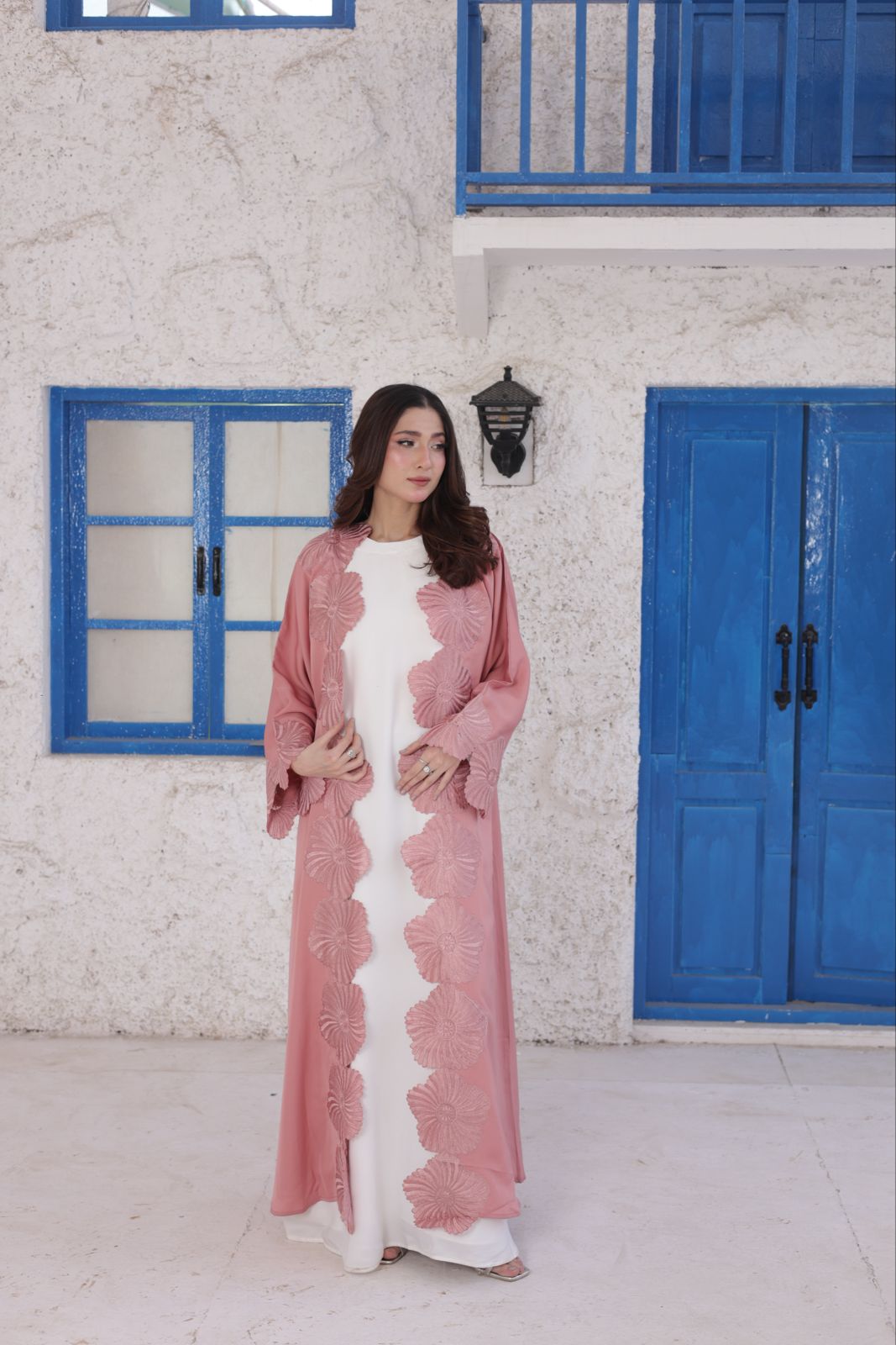 Pink Flower Abaya