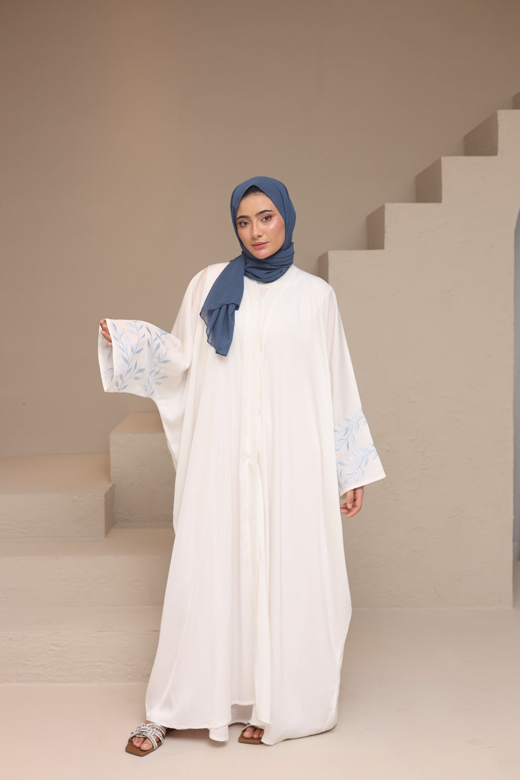 Azure Abaya — White