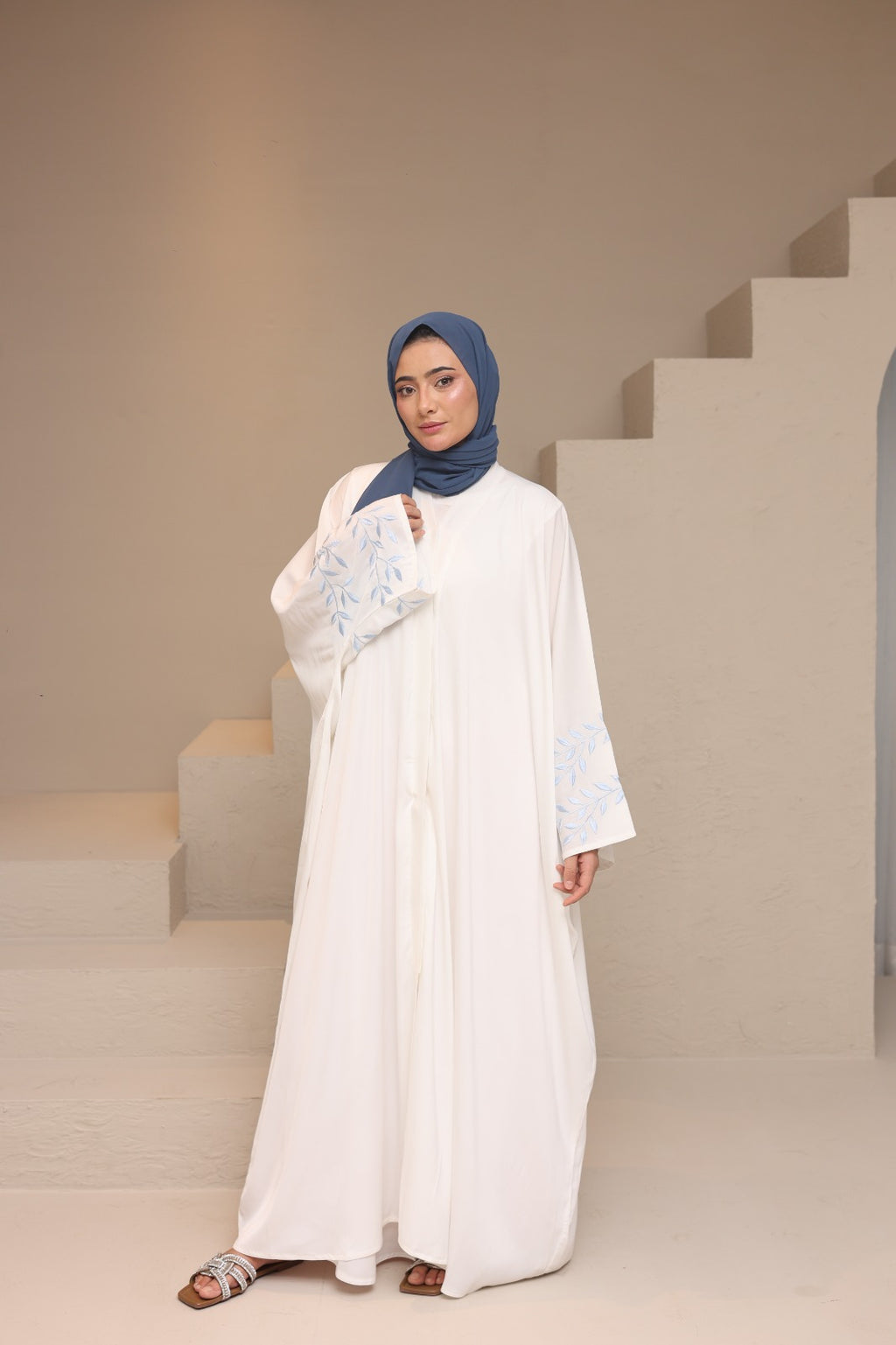 Azure Abaya — White