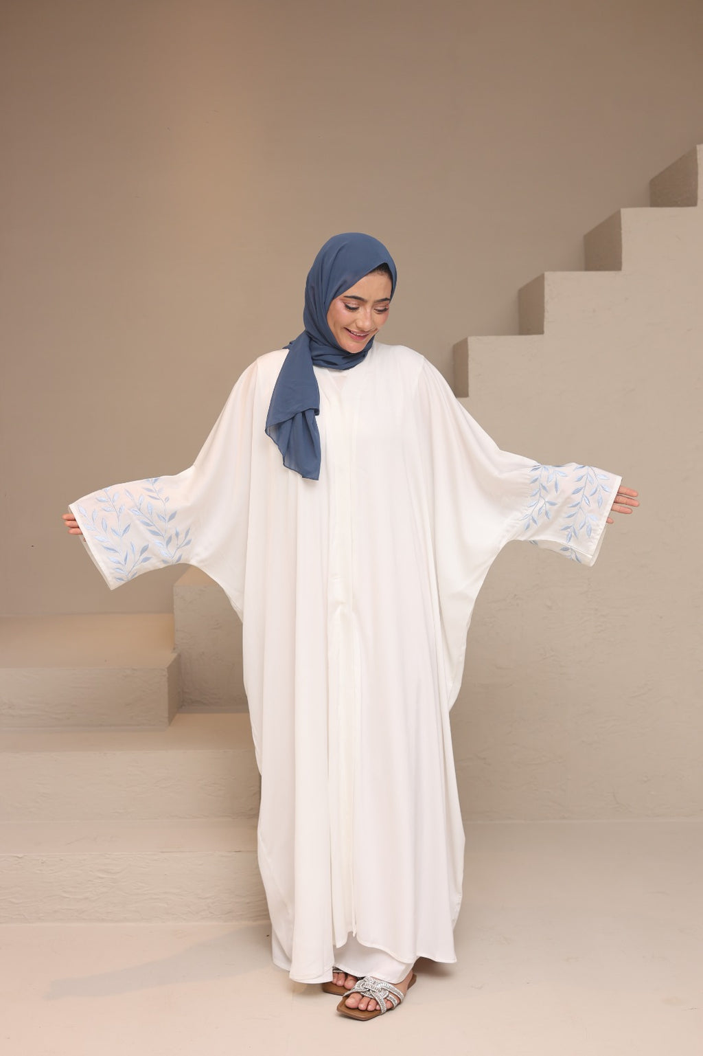 Azure Abaya — White