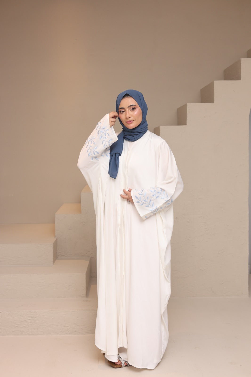 Azure Abaya — White
