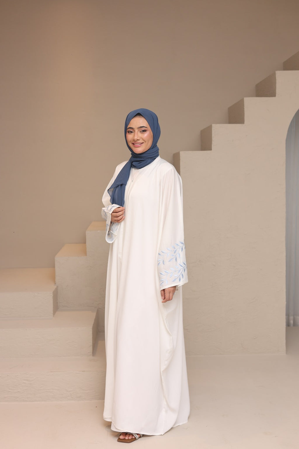 Azure Abaya — White