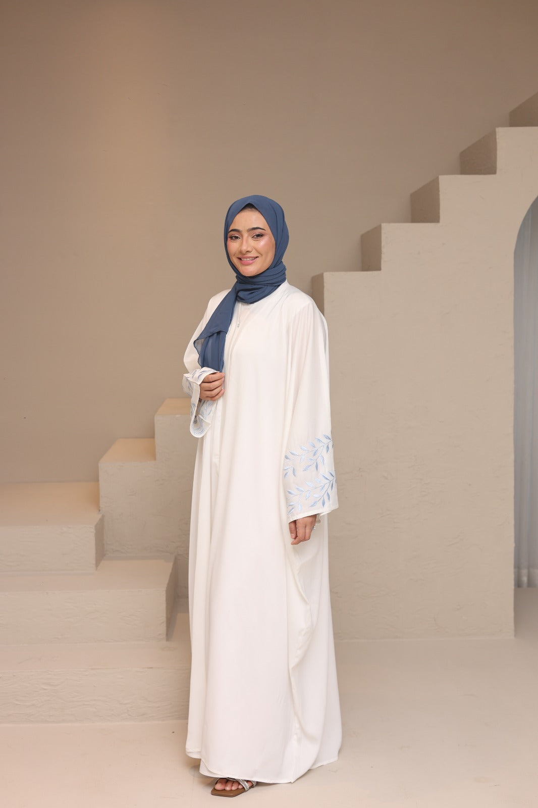 Azure Abaya — White